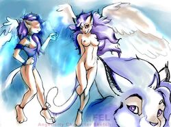 angel angelicity anthro fel feline female fur furry model_sheet nude solo