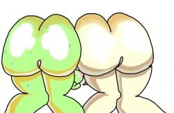 alli_(brawl_stars) animated animation ass ass_focus ass_slap ass_slapping black_hair brawl_stars crocodile crocodilian double_penetration gif green_skin huge_ass jelly_bread_ lesbian_sex sex sound_effects supercell tagme toy video willow_(brawl_stars) yellow_eyes yuri