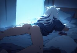 ai_generated ass ass_focus bedroom dog_ears gay inuyasha inuyasha_(character) white_hair yaoi