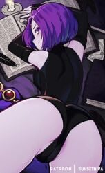 1girls animated ass bodysuit loop raven_(dc) solo_female sunsetniva tagme teen_titans teeth video