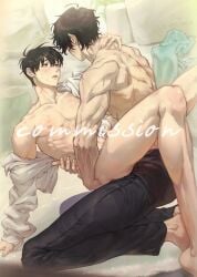 black_hair drawing femboy gay joongdok kim_dokja male men muscular nsfw omniscient_reader's_viewpoint twink yaoi yoo_joonghyuk