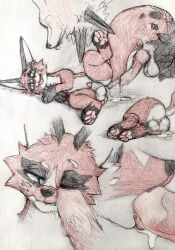 absurd_res after_anal after_sex animal_genitalia animal_penis ass balls blue_eyes bodily_fluids canid canine canine_genitalia canine_penis canis cum cum_in_ass cum_inside duo erection fellatio feral feral_on_feral feral_penetrated feral_penetrating feral_penetrating_feral fox generation_7_pokemon generation_8_pokemon genital_fluids genitals graphite_(artwork) hi_res knot knotted_penis laserkitten licking_cum lycanroc male male/male male_penetrated male_penetrating male_penetrating_male mammal markings midday_lycanroc mixed_media nickit nintendo oral oral_penetration pawpads paws penetration penile penile_penetration penis pokemon pokemon_(species) red_body saffron_(laserkitten) sex size_difference tongue traditional_media_(artwork) white_markings wolf