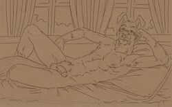 1boy anthro canine circles dasaod fur furry glasses male male_only nude paulie_mayhew sketch solo