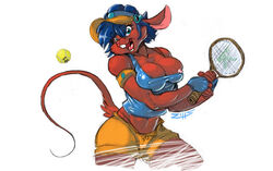 anthro breasts female fit krista muscles nipple_slip rodent short_shorts skimpy tennis wardrobe_malfunction zillford