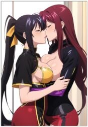 2females 2girls 2women ai_generated akeno_himejima girl_on_girl high_school_dxd lesbian_couple lesbian_kiss lesbian_sex lovers rias_gremory sapphic yuri yuri yuri