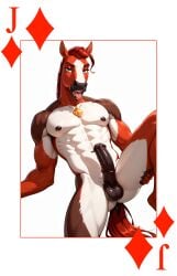 absurd_res ai_assisted ai_generated anthro balls blue_eyes card equine erection furry furry_male horse horsecock leg_raise leg_up looking_at_viewer multicolored_body muscular muscular_male necklace nipples nude nude_male playing_card poker_cards red_hair red_mane seductive_look solo solo_male spread_legs stallion standing tongue_out yeenashaven