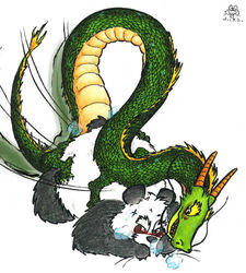 chinese_dragon color couple doggy_style doggy_style dragon from_behind fukurou gay green hair male panda rape scalie sex unknown_artist