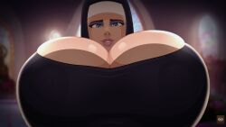 big_breasts nun_outfit smiling_at_viewer tagme venture_seas