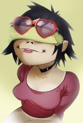 ace_copular cartoon_network choker dick_on_face gorillaz noodle_(gorillaz) noodle_(jaguar) onae powerpuff_girls sunglasses tagme tongue_out