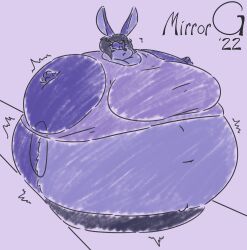 anthro big_breasts blueberry blueberry_inflation body_inflation breasts bunny bunny_ears bunny_girl furry inflation mirrorgs spherical_inflation sunken_head sunken_limbs tagme