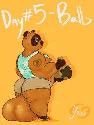 69yano69 abs animal_crossing ass balls biceps gay hyper_balls hyper_testicles male male_focus male_only muscular muscular_back nintendo pecs solo solo_male source_request testicles tom_nook year_request