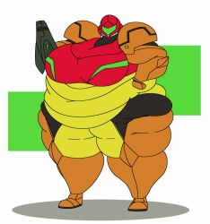 armor armored_samus bbw big_belly big_breasts fat fat_female fat_fetish fetish helmet helmet_with_visor huge_breasts hyper metroid mizz-britt nintendo obese obese_female samus_aran ssbbw tsundere varia_suit varia_suit_helmet