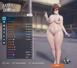 1girls 3d areola areolae asian asian_female bare_shoulders barefoot big_breasts bikini blender breasts brown_hair chubby chubby_female cleavage cow_print cow_print_bikini english_text feet female female_only fugtrup gameplay_mechanics glasses huge_breasts human large_breasts looking_at_viewer mei_(overwatch) micro_bikini navel overwatch overwatch_2 peace_sign revealing_clothes skimpy smile solo solo_female standing text thick_thighs v_sign venus_body voluptuous wide_hips
