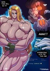 1girls big_ass blonde_hair doom doom_slayer_(doom) female female_only flexing flexing_bicep growgetter huge_breasts hyper_muscles light-skinned_female muscular muscular_female rule_63 thick_thighs