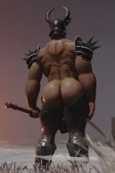 1boy 3d 3d_(artwork) animated balls bouncing_butt bouncing_penis butt erection human loop male male_only masked masked_male mostly_nude muscular muscular_male nipples no_sound obsidu3d partially_clothed pecs short_playtime solo solo_focus tagme thick_thighs video weapon