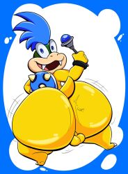 ass ass_clapping big_ass big_butt breathotter bubble_ass bubble_butt clapping_cheeks huge_ass koopa larry_koopa looking_at_viewer looking_back male mario_(series) nintendo scalie