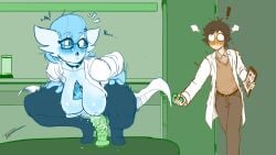 anthro big_breasts blue_hair dr._voir fakeryway female gardevoir glasses human_on_pokemon interspecies large_breasts male male/female nanosheep pleasure_castle pokémon_(species) pokemon pokemon_(species) short_hair