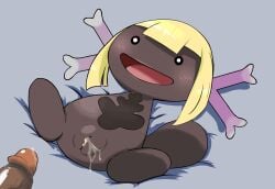 blonde_hair blush bodily_fluids cum cum_in_pussy cum_inside disembodied_penis duo female feral genital_fluids genitals hair hi_res hukang43 humanoid_genitalia humanoid_penis lying male male/female nintendo open_mouth paldean_form paldean_wooper penis pokémon_(species) pokemon pokephilia pussy regional_form_(pokémon) smile video_games wooper zoophilia