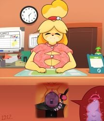 1girls 2022 2d absurd_res animal_crossing anthro big_breasts blush bodily_fluids breasts canid canine canis clothed clothing dildo domestic_dog female female_only fur genital_fluids genitals hair hi_res i3i2455_ivi394 isabelle_(animal_crossing) mammal nintendo office office_lady penetration pussy pussy_juice sex_toy shih_tzu solo solo_female toy_dog uterus vaginal_penetration vibrator video_games x-ray yellow_body yellow_fur