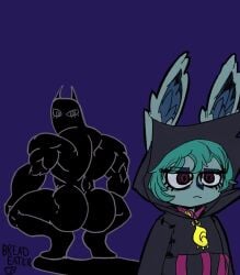 1boy 1girls 2021 ass ass_focus big_ass big_butt big_muscles black_body black_butt breadeater broly_culo butt butt_focus crouching duo female humanoid league_of_legends looking_back male meme muscular muscular_humanoid muscular_male parody purple_background riot_games shadow_(lol) shadow_creature shadow_humanoid simple_background spread_legs spreading vex_(league_of_legends) video_games yordle