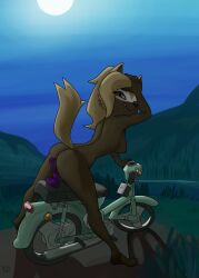 1girls 2022 absurd_res after_masturbation alternate_version_at_source anthro ass canid canine canis detailed_background dildo dildo_bike female female_only hi_res idw_comics idw_publishing looking_at_viewer looking_back looking_back_at_viewer mammal mobian_(species) moon moped motorcycle naked night nude nude_female public_masturbation purple_dildo scooter sega sex_toy solo sonic_(series) sonic_the_hedgehog_(comics) sonic_the_hedgehog_(idw) sonic_the_hedgehog_(series) vehicle visibel whisper_the_wolf wolf