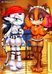 2girls abs anthro areola ass babydoll badger bbmbbf big_breasts blue_eyes blush breasts brown_fur diamond_level dildo feet felid feline felis female female_only furry furry_only jian_the_tiger looking_at_viewer maid maid_uniform mobius_unleashed mustelid orange_body orange_fur palcomix pietros_secret_club pose posing pussy seductive_look sex_toy sonic_(series) sonic_boom sonic_the_hedgehog_(archie) sonic_the_hedgehog_(comics) sonic_the_hedgehog_(series) sticks_the_badger sticks_the_jungle_badger striped_body teenage_girl teenager tiger white_body white_fur