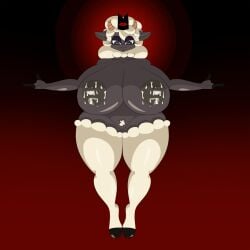 1:1 2022 anthro big_breasts bodily_fluids bovid breasts caprine cult_of_the_lamb female fur genitals hi_res horn huge_breasts huge_hips huge_thighs lactating lamb_(cult_of_the_lamb) mammal marshall123x_(artist) milk nipples nude overweight overweight_anthro pubes pussy red_crown_(cult_of_the_lamb) sheep short_stack shortstack smile solo thick_thighs white_body white_fur