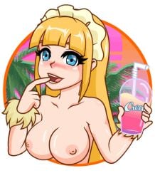 animated b-chan_(creambee) breasts creambee topless