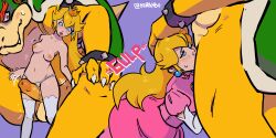 absurd_res anthro bowser clitoral clitoris duo female genitals hi_res human human_on_anthro interspecies kurambu male male/female mammal mario_(series) moffeen oral oral_penetration penetration princess_peach size_difference