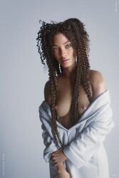 3d areolae breasts brown_hair brown_skin celebrity curly_hair dark-skinned_female dreadlocks female female_focus female_only hi_res long_hair nipples notill pinup pinup_pose pose posing realistic solo solo_female tagme willow_smith