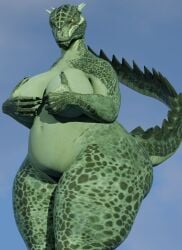 1girls 2022 3d 3d_(artwork) anthro argonian belly belly_button bethesda_softworks big_breasts black_fingernails black_nails blue_background breast_grab breasts busty chubby clawed_fingers claws completely_nude coolmaster98 covered_nipples curvaceous curves curvy curvy_body curvy_female curvy_figure deeja eye_contact feet_out_of_frame female female_focus female_only front_view hands_on_breasts hands_on_own_chest hips horn horns large_breasts legs legs_together long_tail looking_at_viewer looking_down looking_down_at_viewer naked naked_female navel nude nude_female plain_background pose posing scalie simple_background skyrim solo solo_female solo_focus spiked_tail standing stomach tail the_elder_scrolls thick_thighs thighs voluptuous wide_hips yellow_eyes yellow_sclera