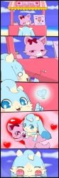 <3_eyes absurd_res anthro arthropod bangs blue_body blue_eyes blue_fur blush bodily_fluids breasts carrot chest_tuft chibi comic dessert dipteran domestic_cat drugolld duo ejaculation fan_character felid feline felis female female/female fingering fluffy fluffy_tail food fur garnet_(jewelpet) genital_fluids heart hi_res holding_wallet ice_cream ice_cream_cone ice_cream_stand insects jewelpet jewelry lagomorph leporid lightbulb looking_pleasured mammal necklace penetration persian_cat pink_body pink_eyes pink_fur plant pouty pussy_ejaculation pussy_juice pussy_juice_on_hand pussy_juice_on_tail pyritie_(pyritie) rabbit ribbons sanrio sexual_favor smile spread_legs spreading strawberry_syrup sweat sweatdrop tears tuft vaginal_penetration vegetable wallet