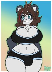 1futa anthro big_ass big_breasts breasts bulge cleavage clothed clothing curvy cute dickgirl fully_clothed futanari huge_hips hypersexualized jinx_doodle panda pandarilao rilao_(pandarilao) solo standing tagme thick_thighs wide_hips