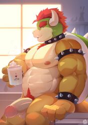 balls bowser genitals hi_res humanoid_genitalia humanoid_penis koopa male male_only mario_(series) nintendo nude pawsve penis scalie solo video_games