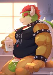 bowser bulge clothing genitals hi_res koopa male male_only mario_(series) nintendo pawsve penis scalie solo underwear video_games