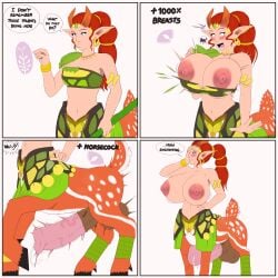 1futa 1girls aiushtha_the_enchantress animal_genitalia areolae balls big_breasts big_nipples big_penis breast_expansion breasts clothed clothing colored comic coot27 cum_leaking deer deer_girl deer_taur dialogue dota dota_2 elf_ears english_text erection female functionally_nude fur futanari futanari_transformation gameplay_mechanics horns horsecock huge_balls huge_cock huge_nipples humanoid light-skinned_futanari light_skin mostly_nude nipples nude nude_futanari partially_clothed penis penis_growth pointy_ears precum redboard solo standing taur testicles text transformation