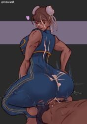 1girls big_ass big_breasts big_butt bodysuit capcom chun-li colacat95 cum cum_drip cum_in_pussy cum_inside cum_on_body cum_on_face feet female female_focus from_behind huge_ass legs looking_back looking_pleasured muscular muscular_female on_top partial_male reverse_cowgirl_position riding riding_penis sentones street_fighter street_fighter_v thick_ass thick_cum thick_thighs