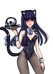 07th_expansion cat_ears cat_tail dark_purple_hair fake_animal_ears frederica_bernkastel hime_cut indigo_hair purple_hair shaded_face tagme umineko_no_naku_koro_ni