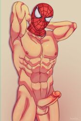 1boy 1male abs armpit balls erection heniio male male_only marvel marvel_comics mask muscular muscular_male nipples pecs penis peter_parker solo solo_male spider-man spider-man_(series) visible_penis_shape