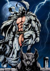 1boy big_penis male male_only marc_spector marvel marvel_comics moon_knight moon_knight_(series) mummy muscular muscular_male penis_out solo solo_male standing steven_grant superhero