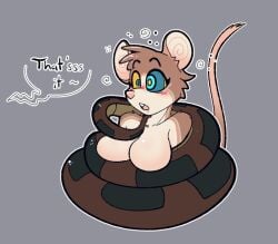 2019 anthro big_breasts breasts coiling coils disney furry hypnosis hypnotized iamaneagle_(artist) kaa kaa_eyes long_tail mouse mouse_ears mouse_tail outletdraws snake tail the_jungle_book tori_(scalesandspirals)