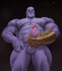 balls bara big_penis boner erection gay infinity_gauntlet male male_only marvel masturbation muscles muscular penis purple_body purple_skin solo solo_male tevit15 thanos