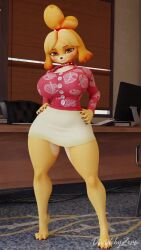 1girls 2022 3d 9:16 alternate_breast_size animal_crossing animal_crossing_new_horizons animated anthro big_breasts breasts child_bearing_hips dividebyzero dog_girl female female_anthro furry hip_sway isabelle_(animal_crossing) music nintendo office_lady shorter_than_30_seconds solo solo_female sound tagme thick_thighs thighs vertical_video video wide_hips