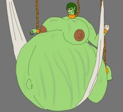 bondage bound chains female hanging_(disambiguation) hi_res humanoid hyper hyper_belly hyper_pregnancy orc orcoid pauliusthemad piercing pregnant solo stretch_marks vein vwpologt