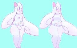 absurd_res anthro blue_background blush breasts doodling_selkie female generation_4_pokemon genitals hi_res looking_at_viewer nintendo nipples open_mouth pokemon pokemon_(species) pokemorph pussy simple_background solo thick_thighs togekiss video_games white_body