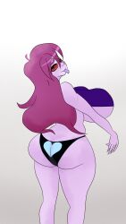 alternate_version_available back_view badeline big_ass big_breasts big_butt celeste_(game) plump_ass purple_hair purple_skin underwear