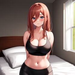 ai_generated anime blush breasts female go-toubun_no_hanayome looking_at_viewer nakano_miku quintuplets solo