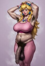 1futa ai_generated armpit_hair balls blonde_hair blonde_pubic_hair bracelets breasts briang1748 casual enormous_balls enormous_penis enormous_testicles excessive_pubic_hair flaccid flowers flowers_in_hair foreskin futa_only futanari gym hairy_balls happy_trail huge_breasts huge_cock huge_testicles leggings mario_(series) muscular_legs muscular_thighs musk_clouds outdoor_nudity outdoors overweight overweight_futanari pale_skin penis penis_out precum precum_drip princess_peach pubic_hair public_nudity sagging_balls saggy_balls sports_bra sweat sweaty_body thick_thighs uncircumcised unretracted_foreskin veiny_penis