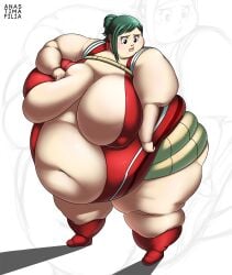 1girls 2022 anastimafilia bbw belly breasts fat female female_focus gigantic_belly gigantic_breasts green_eyes green_hair hero_outfit_(mha) hi_res high_resolution highres hips huge_belly huge_breasts huge_thighs inko_midoriya looking_back matching_hair/eyes milf my_hero_academia obese obese_female overweight overweight_female plump short_hair solo solo_female solo_focus ssbbw thick_thighs thighs voluptuous wide_hips