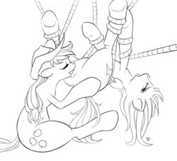 2012 applejack_(mlp) black_and_white bondage bound closed_eyes cowboy_hat cunnilingus cutie_mark duo equine female feral friendship_is_magic hat horse licking line_art monochrome my_little_pony oral oral_sex pegasus pony pussy rainbow_dash_(mlp) sex stoney-pony tongue vaginal_penetration wings yuri